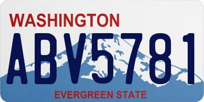 WA license plate ABV5781