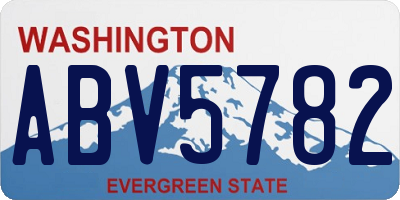 WA license plate ABV5782