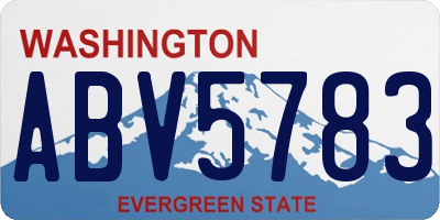 WA license plate ABV5783
