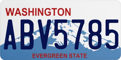WA license plate ABV5785
