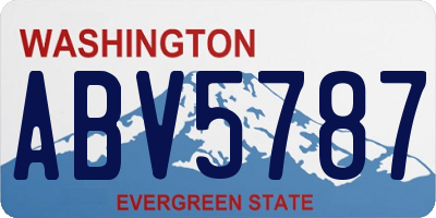 WA license plate ABV5787