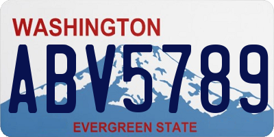 WA license plate ABV5789
