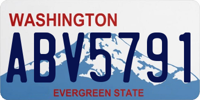 WA license plate ABV5791