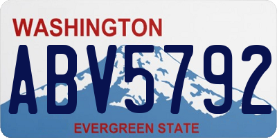 WA license plate ABV5792