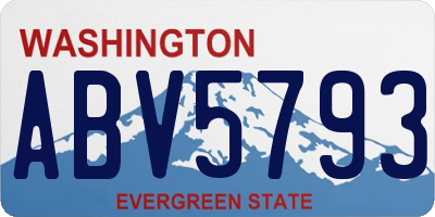 WA license plate ABV5793
