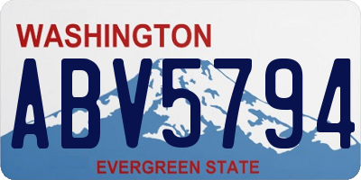 WA license plate ABV5794