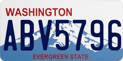 WA license plate ABV5796
