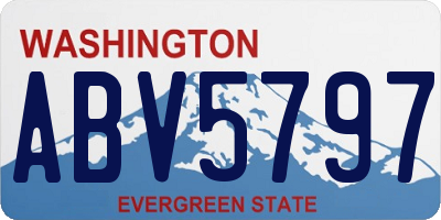 WA license plate ABV5797