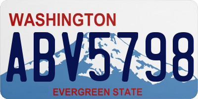 WA license plate ABV5798