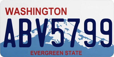 WA license plate ABV5799