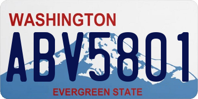 WA license plate ABV5801