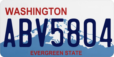 WA license plate ABV5804