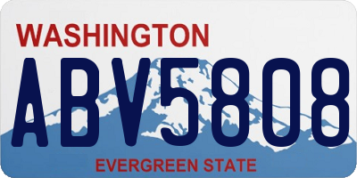 WA license plate ABV5808
