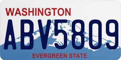 WA license plate ABV5809