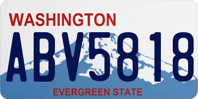 WA license plate ABV5818