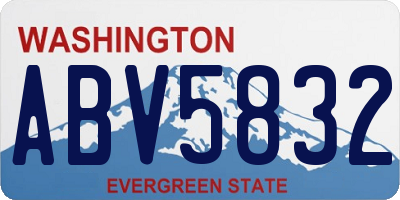 WA license plate ABV5832
