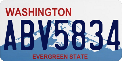 WA license plate ABV5834