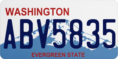 WA license plate ABV5835