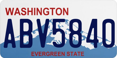 WA license plate ABV5840