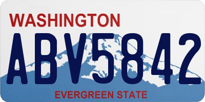 WA license plate ABV5842