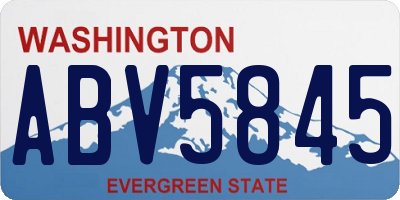 WA license plate ABV5845