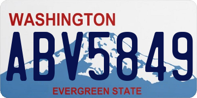 WA license plate ABV5849