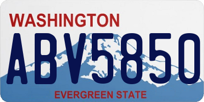 WA license plate ABV5850