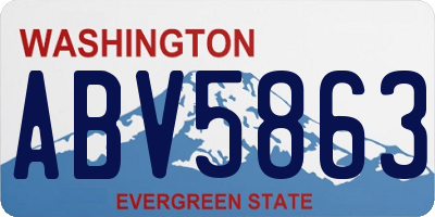 WA license plate ABV5863