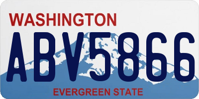 WA license plate ABV5866