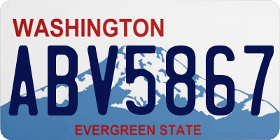 WA license plate ABV5867