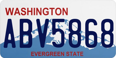 WA license plate ABV5868