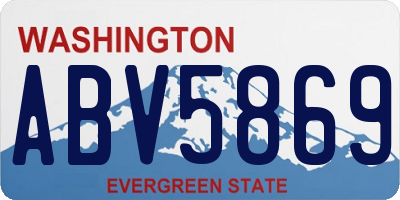 WA license plate ABV5869