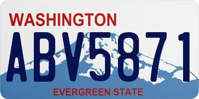 WA license plate ABV5871