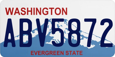 WA license plate ABV5872