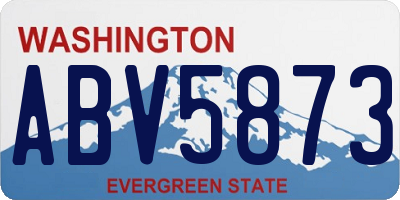 WA license plate ABV5873