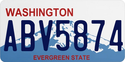 WA license plate ABV5874