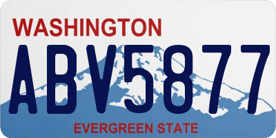 WA license plate ABV5877