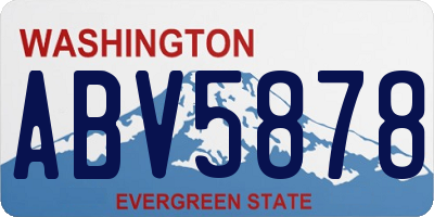 WA license plate ABV5878