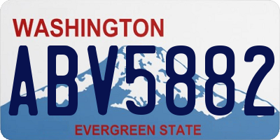 WA license plate ABV5882