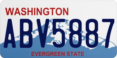 WA license plate ABV5887