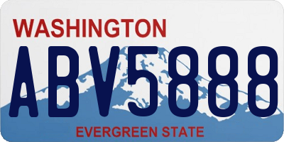 WA license plate ABV5888