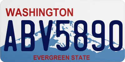 WA license plate ABV5890