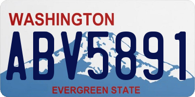 WA license plate ABV5891