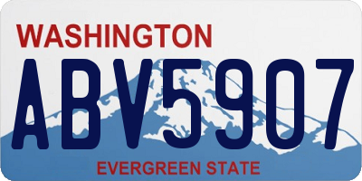 WA license plate ABV5907