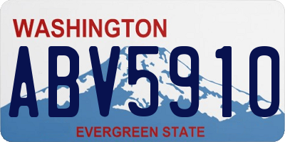 WA license plate ABV5910