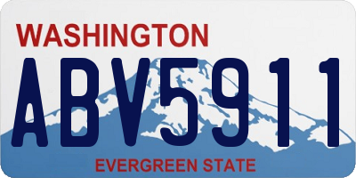 WA license plate ABV5911