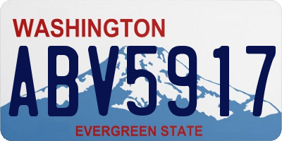 WA license plate ABV5917