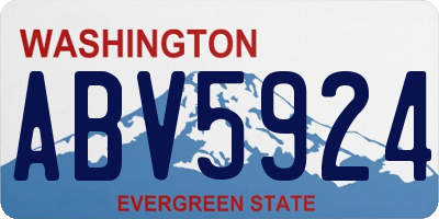 WA license plate ABV5924