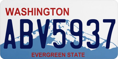 WA license plate ABV5937
