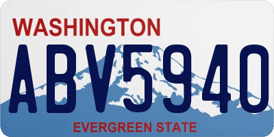 WA license plate ABV5940